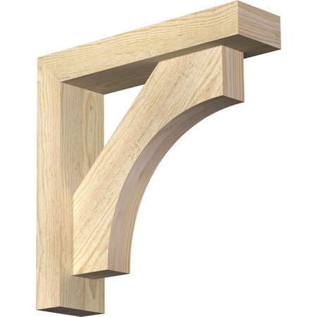 Ekena Millwork Westlake Block Rough Sawn Bracket w/ Offset Brace, Douglas Fir, 4"W x 16"D x 16"H BKT0402X16X16WTL05RDF